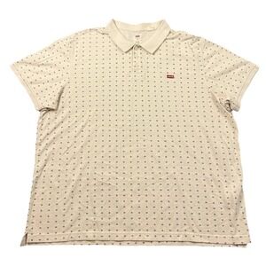 Levi's Polo Shirt 3XL Beige All Over Print Standard Fit Cotton